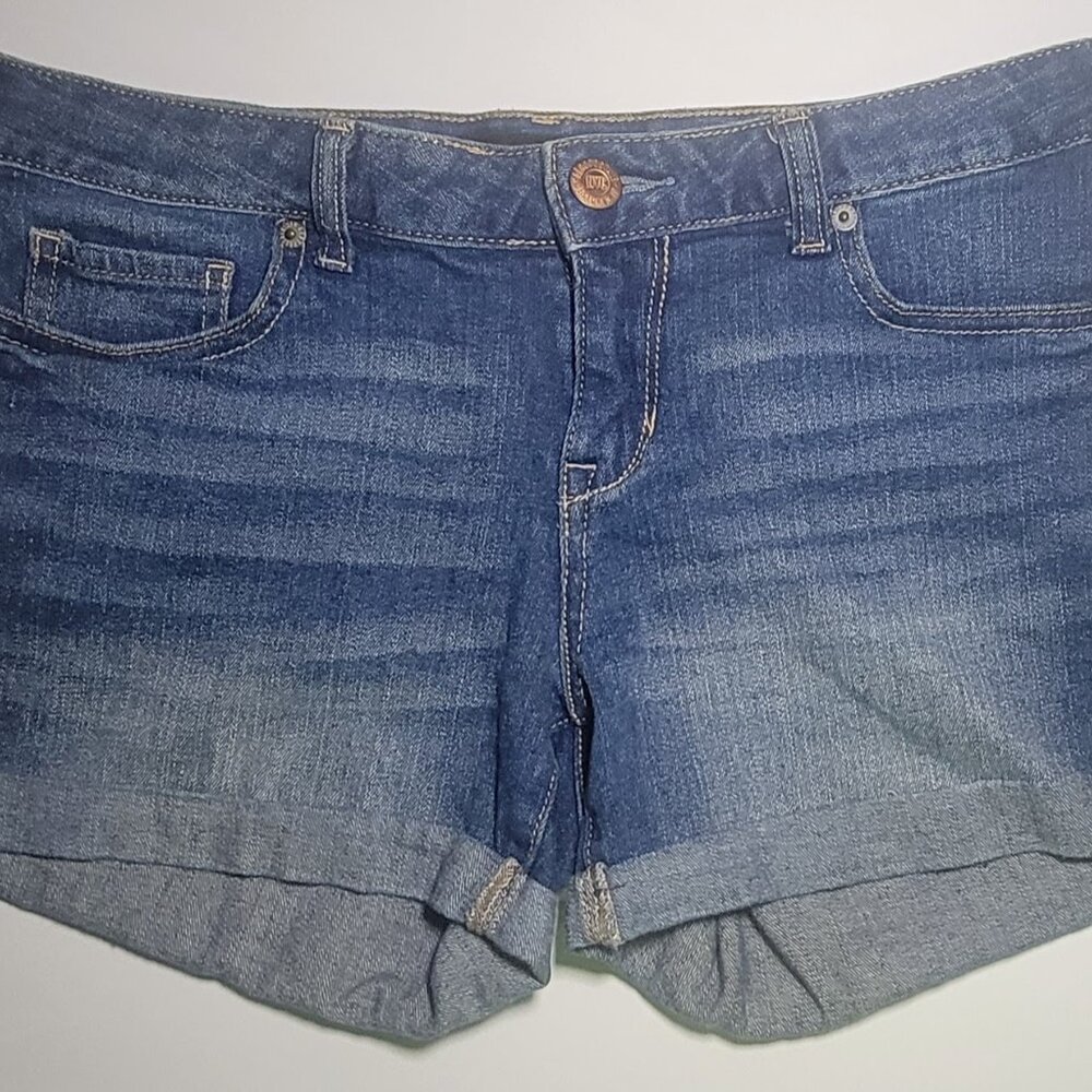 Dollhouse Womens Blue Denim Short Cargo Skirt with Pockets Size 32 Waist